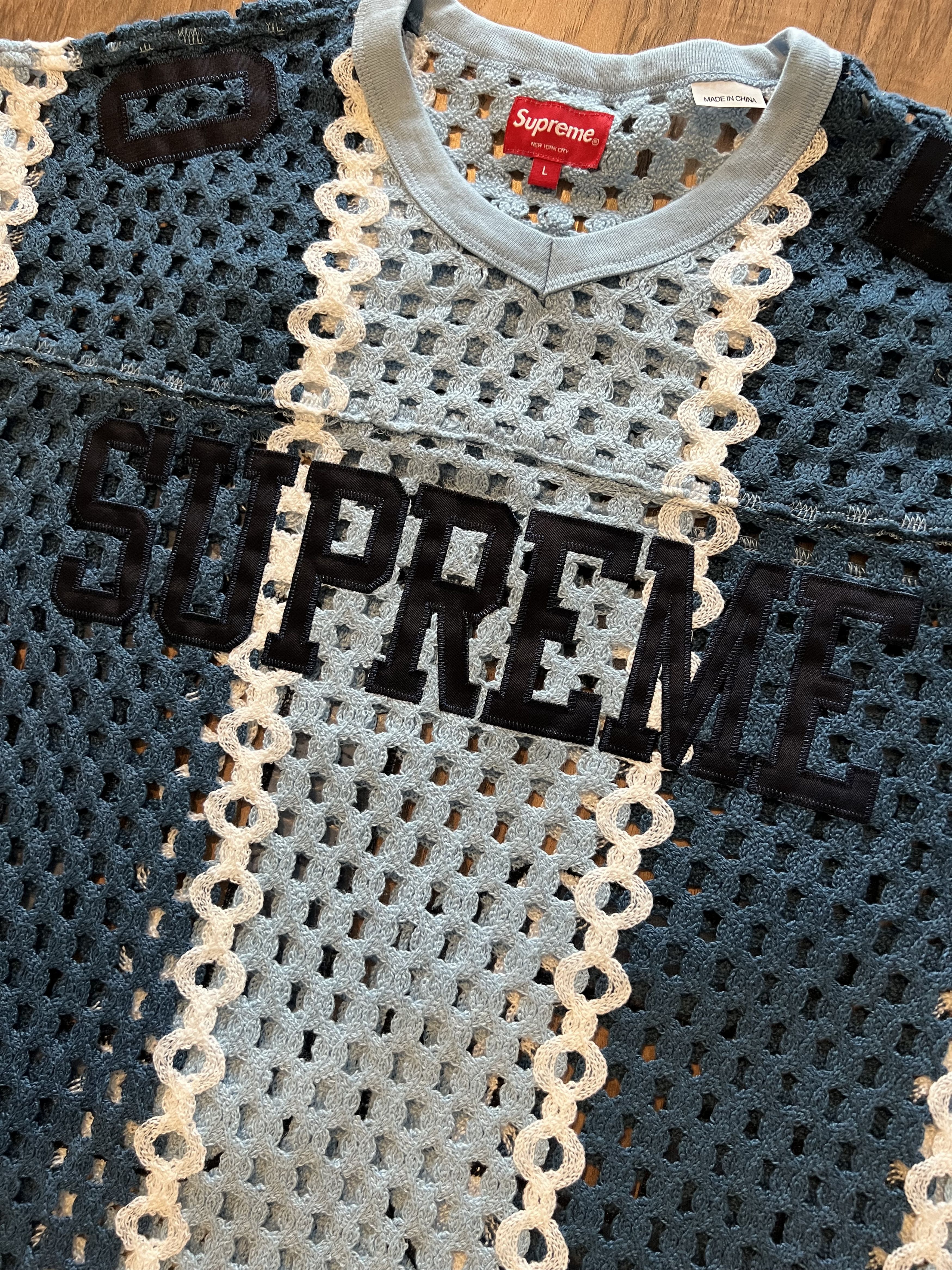 Supreme Supreme Crochet Football Jersey SS23 Size US L / EU 52-54 / 3 - 3 Thumbnail