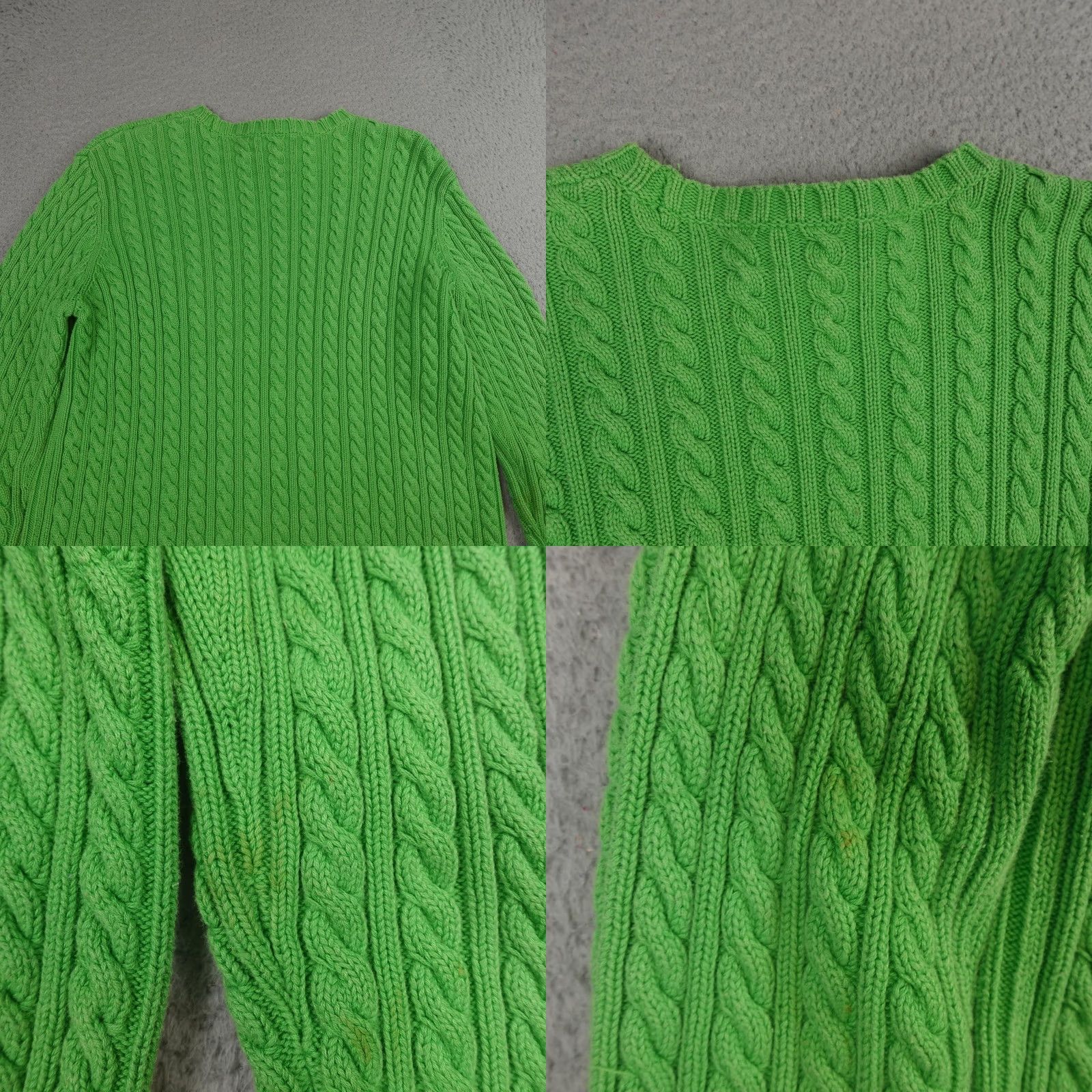 Ralph Lauren Lauren Ralph Lauren Sweater Womens M Green Cable-Knit Crest Logo Y2K Retro Pullover Size M / US 6-8 / IT 42-44 - 8 Thumbnail
