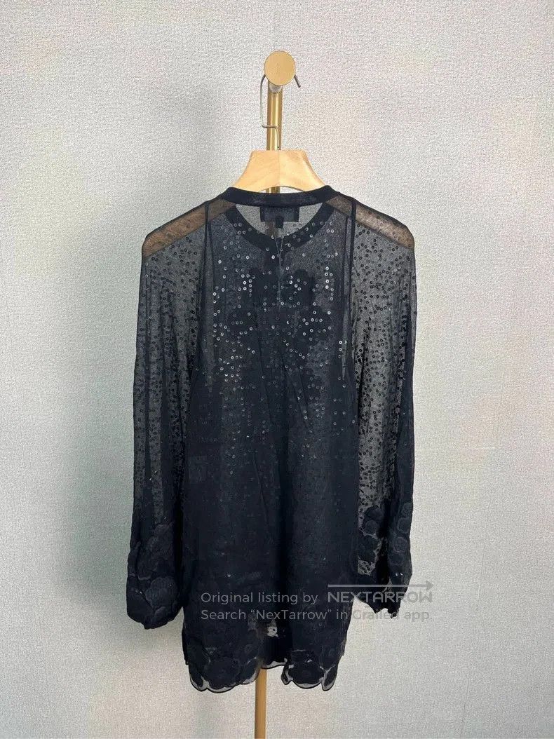 Chanel Chanel Black Floral Knit Jacket 36. Size S / US 4 / IT 40 - 2 Thumbnail