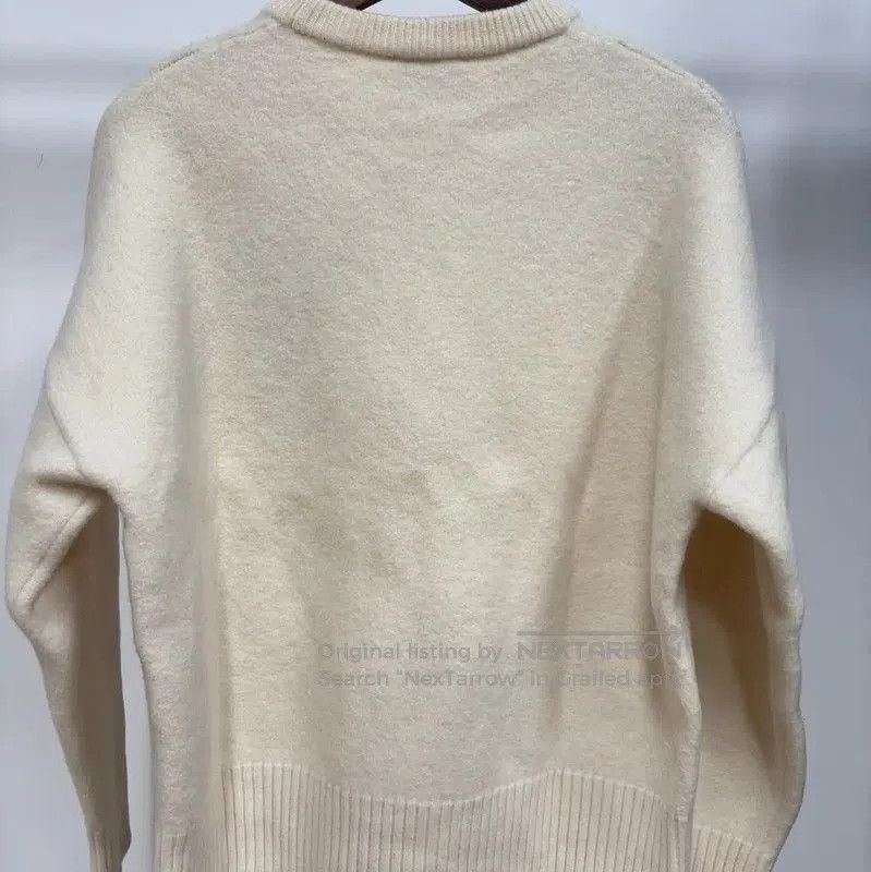 AMI AMI Women's White Knitted Sweater with Heart Logo . Size XL / US 12-14 / IT 48-50 - 2 Thumbnail