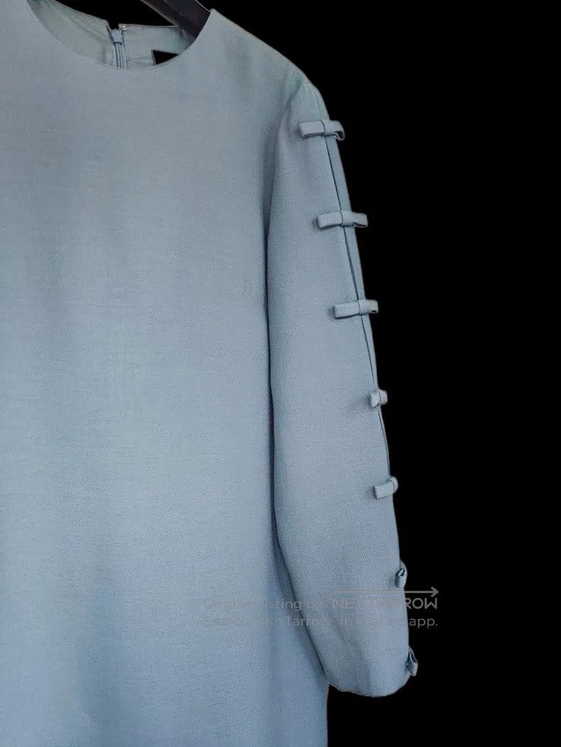 Valentino Valentino Gray-blue bow dress Size M / US 6-8 / IT 42-44 - 2 Thumbnail