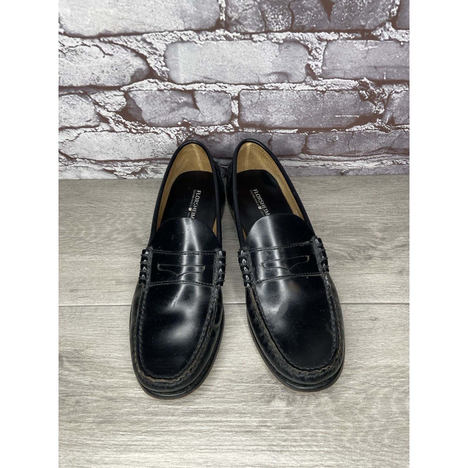 Florsheim Florsheim 1892 Black Leather Slip On Penny Loafers Dress Sho Size US 9 / EU 42 - 18 Thumbnail