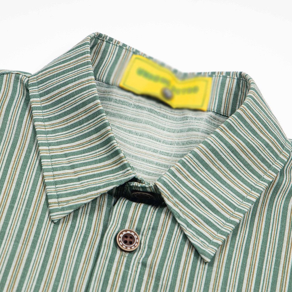 Japanese Brand × Vintage Japanese retro vertical stripes loose casual lapel shirt Size US L / EU 52-54 / 3 - 3 Thumbnail