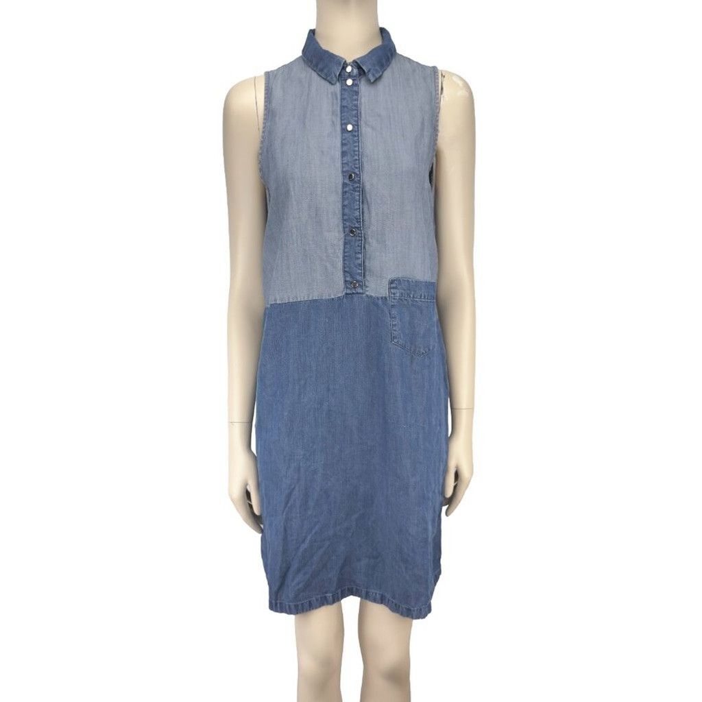 Cop Copine Cop.Copine Sleeveless A Shift looking Blue Midi Dress Sz 38 Size M / US 6-8 / IT 42-44 - 2 Thumbnail