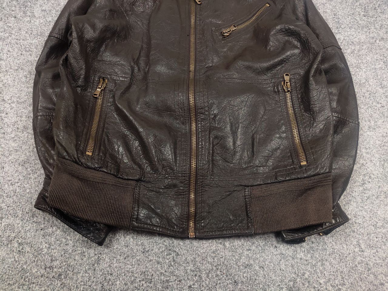 Brian Dales Brian Dales Dark Brown leather Zip Pocket Vintage Jacket Size US M / EU 48-50 / 2 - 7 Thumbnail