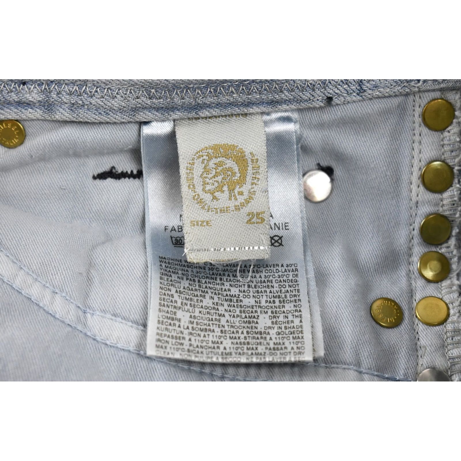 Diesel DIESEL Lowky 008M0 Jeans Women W25/L34 Low Waist Studs Denim Jeans Regular Zip Fly Blue 008M0 Womens Jeans Size 42" / US 20 - 7 Thumbnail