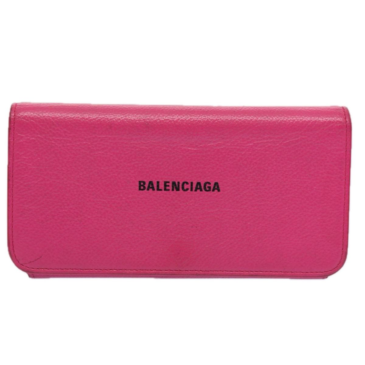 Balenciaga Cash Pink Leather Wallet (Pre-Owned) Size ONE SIZE - 1 Thumbnail