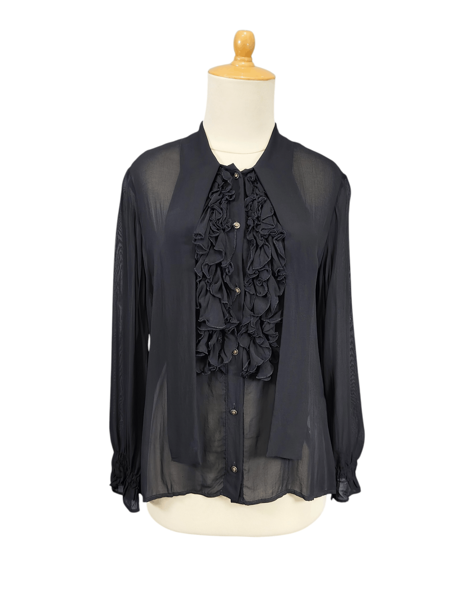 Just Cavalli Just Cavalli- Frill Romantic Sheer Ruffle Gothic Blouses Size L / US 10 / IT 46 - 1 Thumbnail