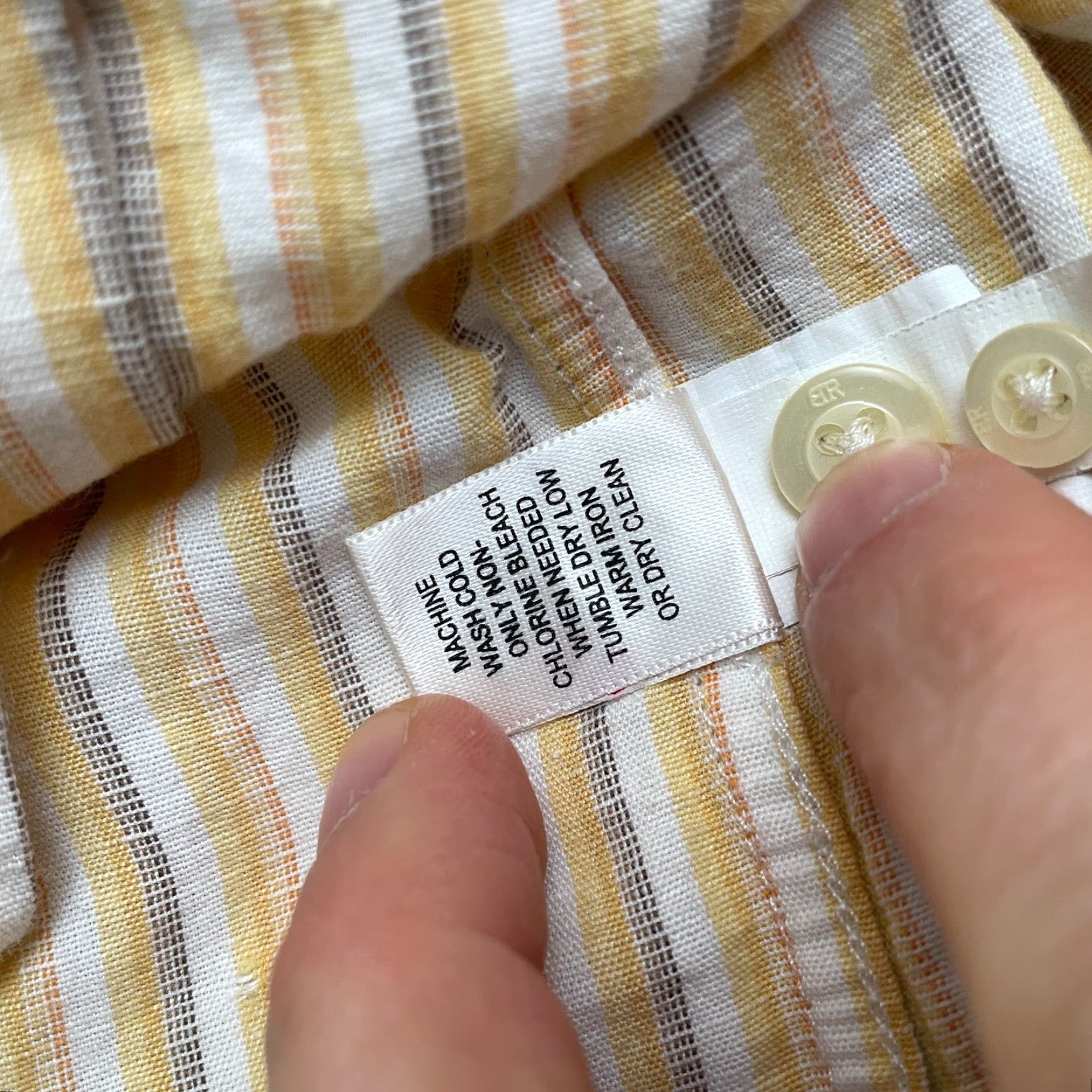 Banana Republic Banana Republic Classic Dress Shirt Mens L Yellow Striped Linen Blend Casual Shirt Size US L / EU 52-54 / 3 - 5 Thumbnail