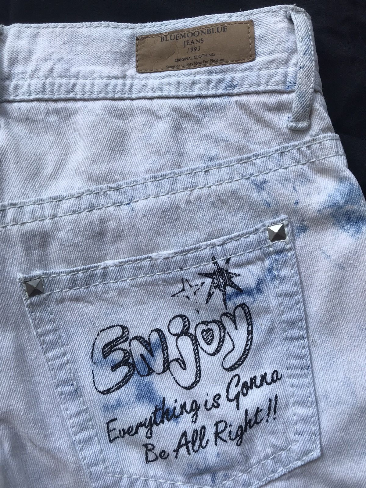 Japanese Brand Blue Moon Blue Tie Dye Distressed Denim/Jeans Size US 30 / EU 46 - 5 Thumbnail