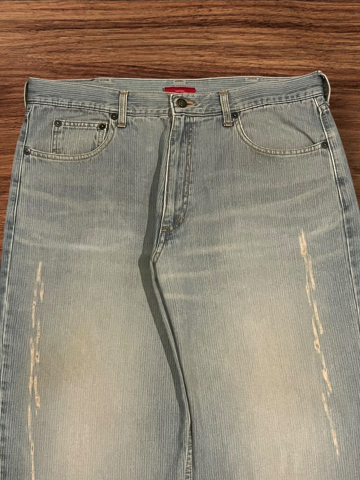 Japanese Brand × PHENOMENON × Swagger Vintage Japanese Brand Swagger Distress Stripe Straight Jean Size US 32 / EU 48 - 4 Thumbnail