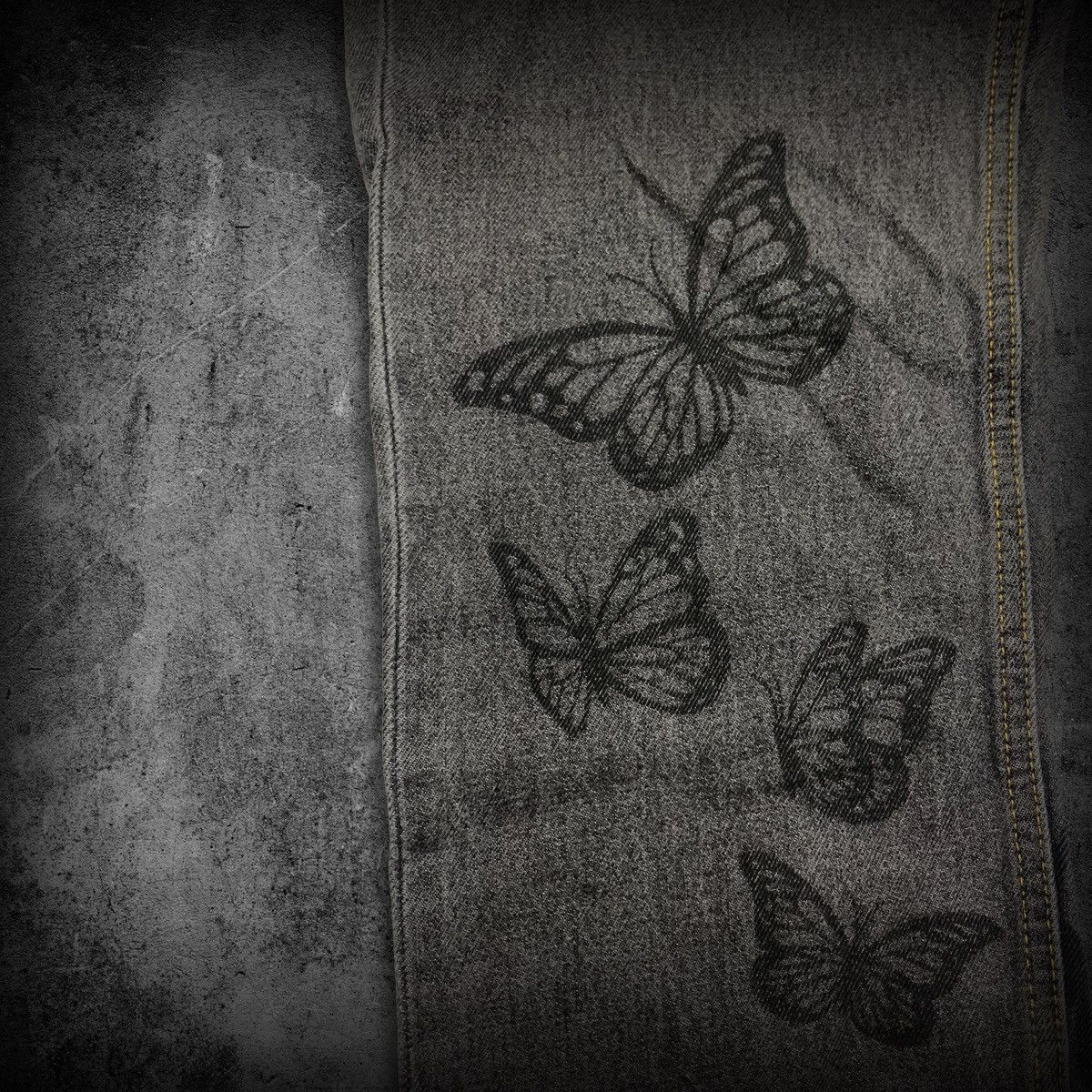 X-Girl X-Girl Butterfly Print Jeans Grey Y2K Low Rise Denim Size 28" / US 6 / IT 42 - 4 Thumbnail