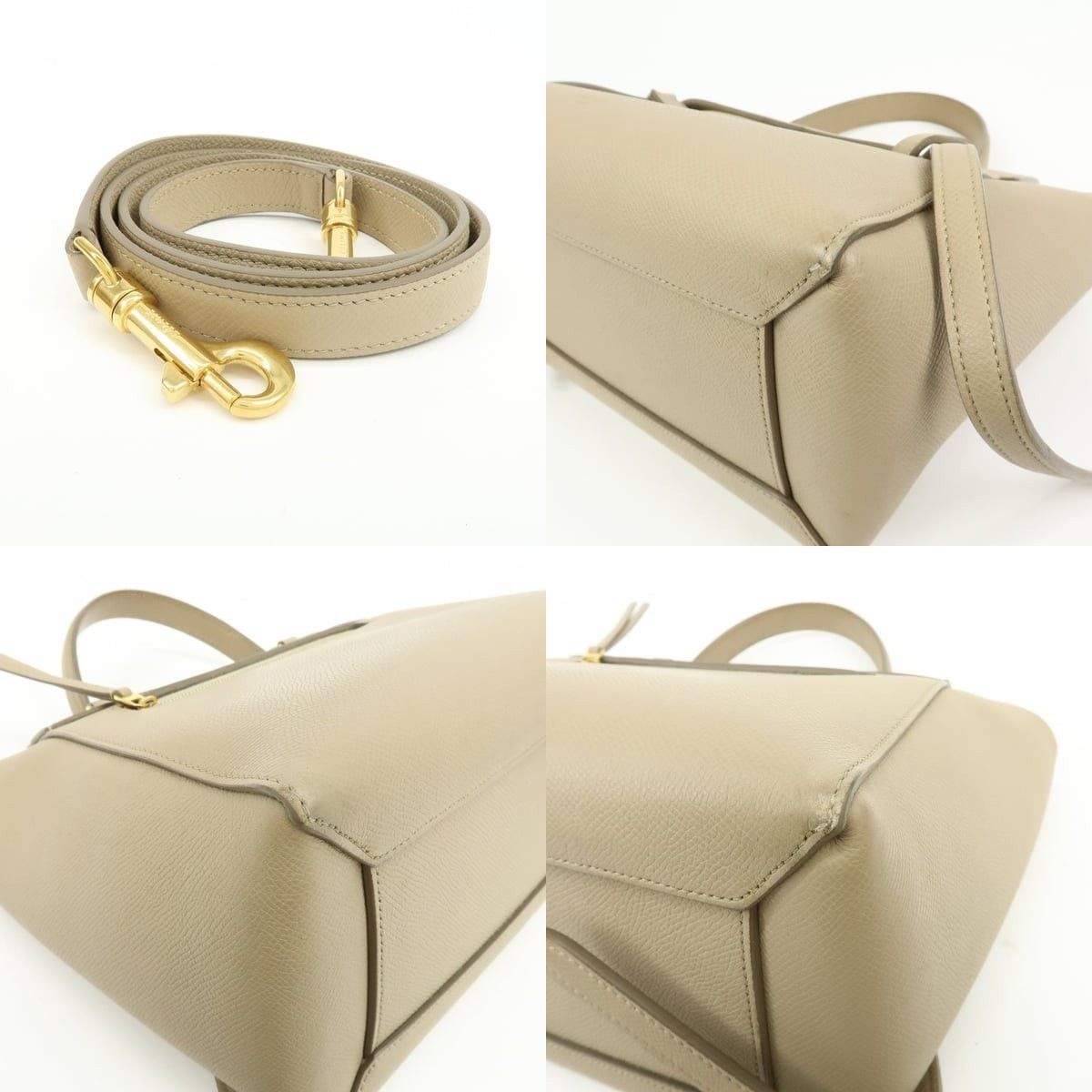 Celine Celine Belt Bag Mini Calfskin Top Handle Beige Size ONE SIZE - 5 Thumbnail