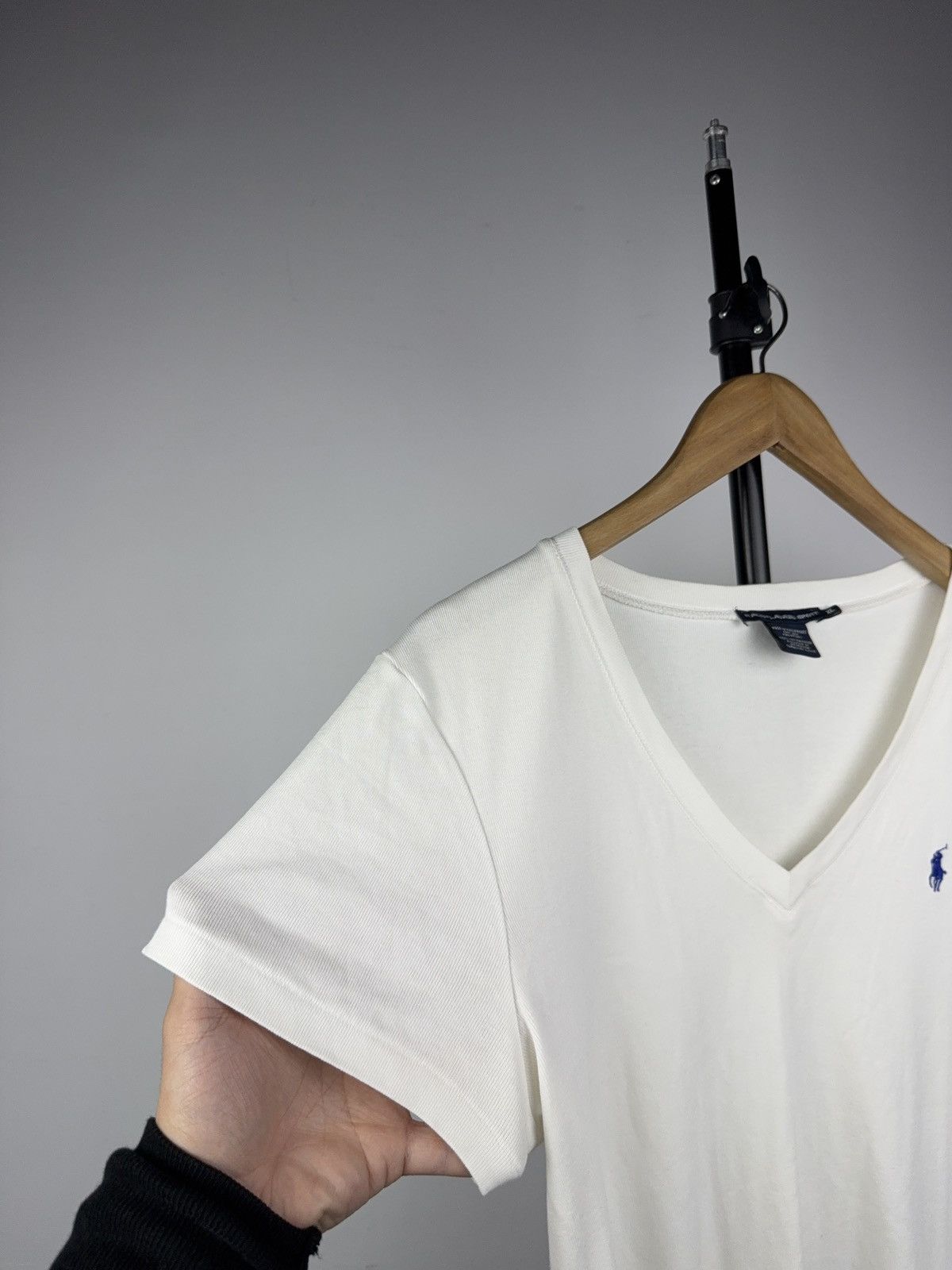 Polo Ralph Lauren Retro 90s Ralph Lauren Sport V-Neck White Tee Blue Pony XL Size XL / US 12-14 / IT 48-50 - 5 Thumbnail