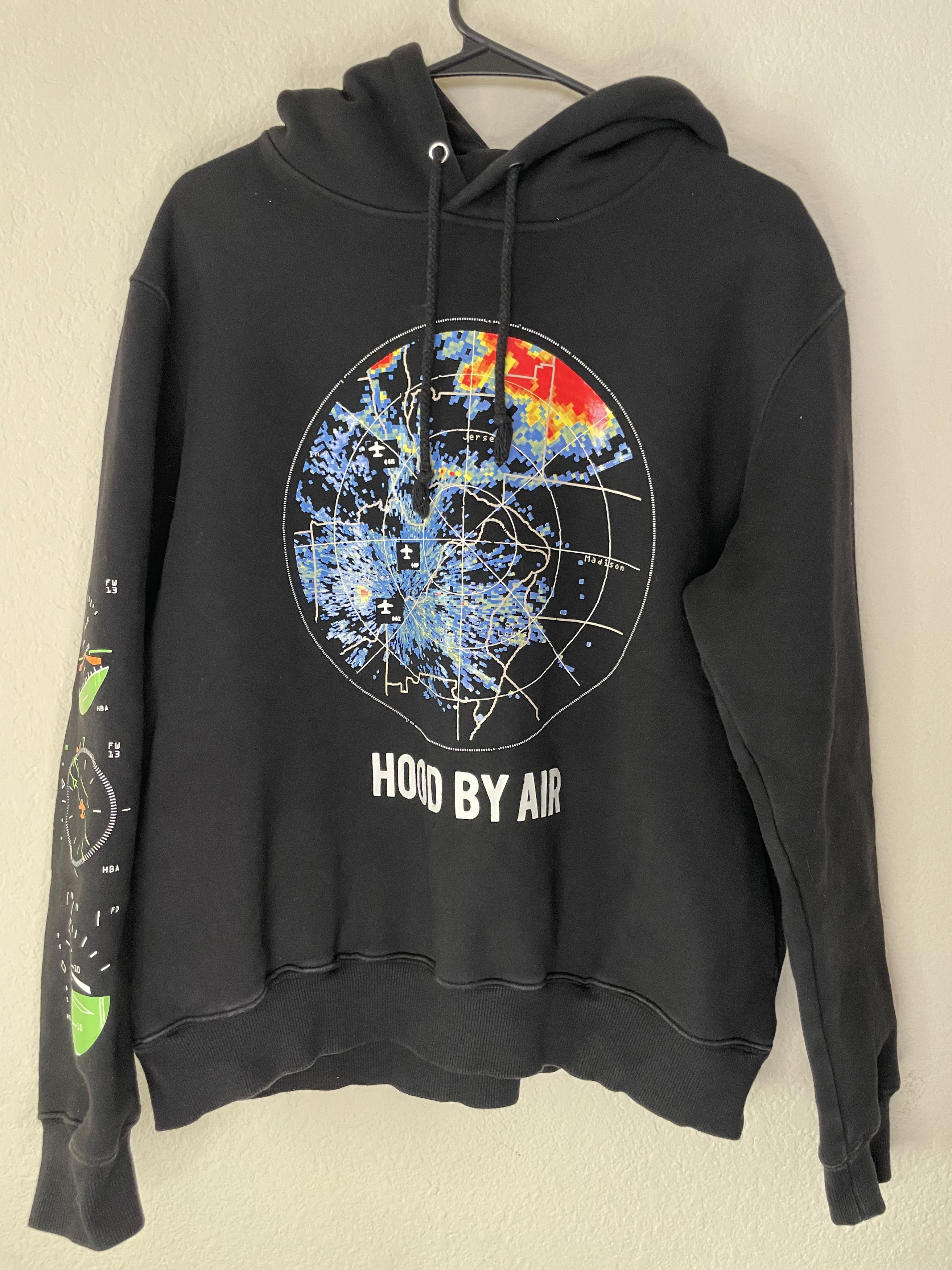 image of Hood By Air Radar Hoodie in Black, Men's (Size Large)
