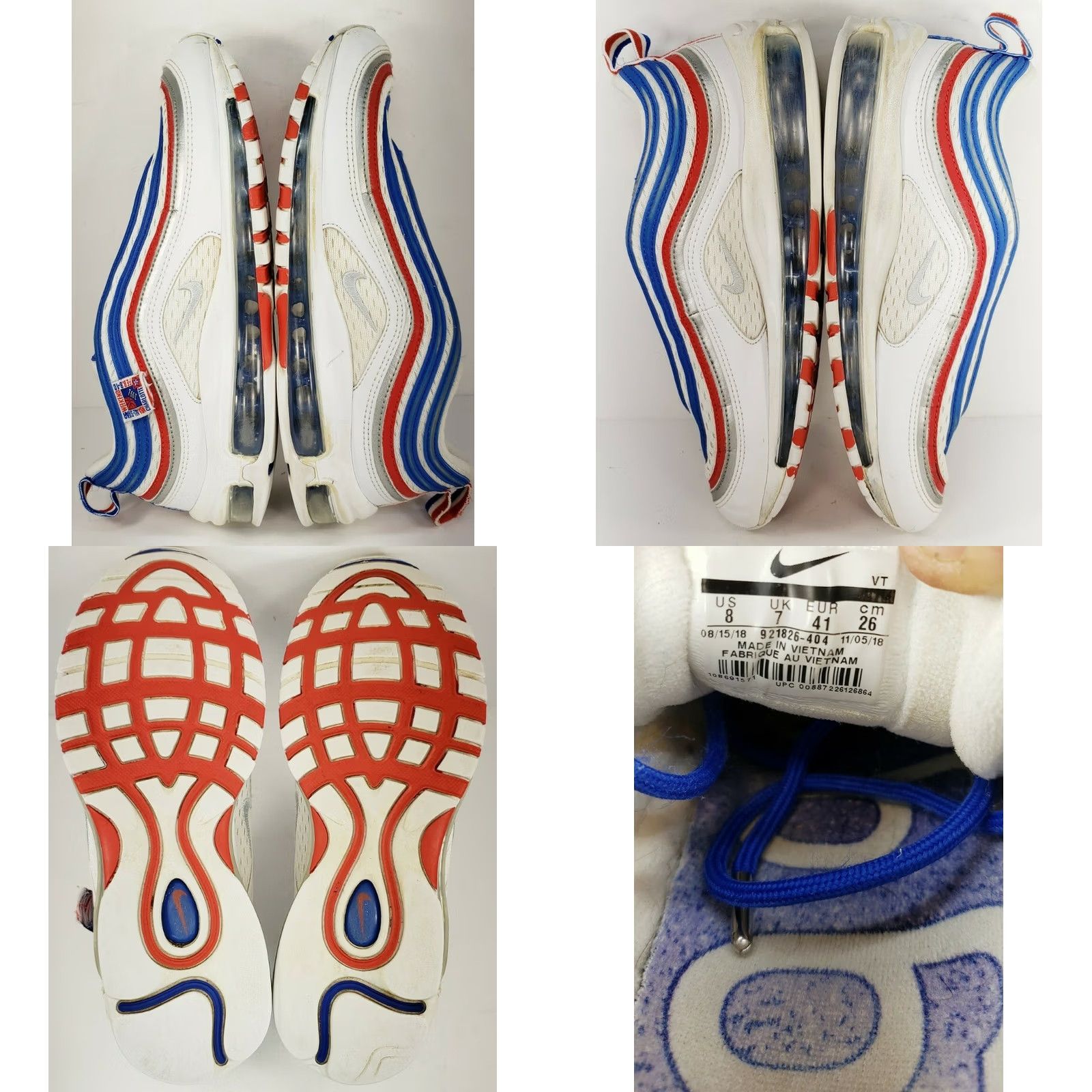 Nike Nike Air Max 97 All Star Jersey Men's Shoes 8M Red White Blue 921826-404 Size US XL / EU 56 / 4 - 8 Thumbnail
