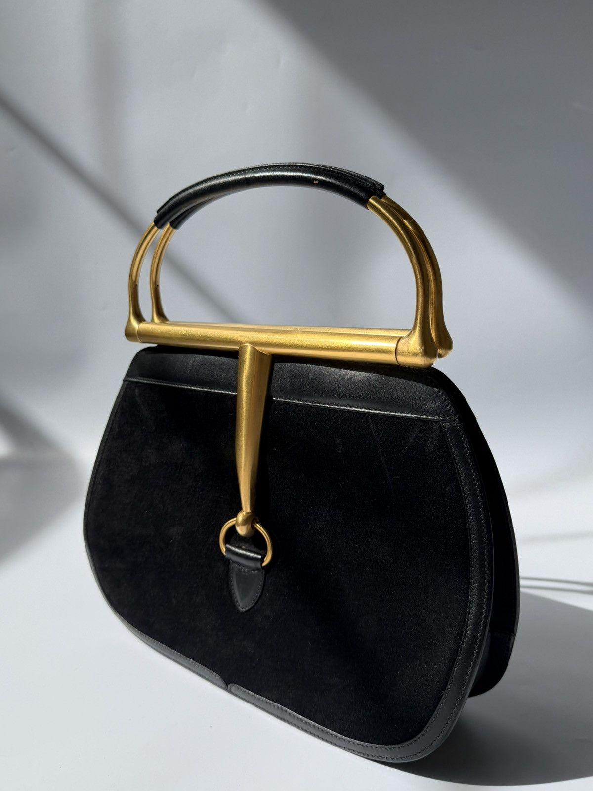 Gucci Rare Gucci Tom Ford 2000s Snaffle Horsebit Suede Leather Bag Size ONE SIZE - 2 Thumbnail