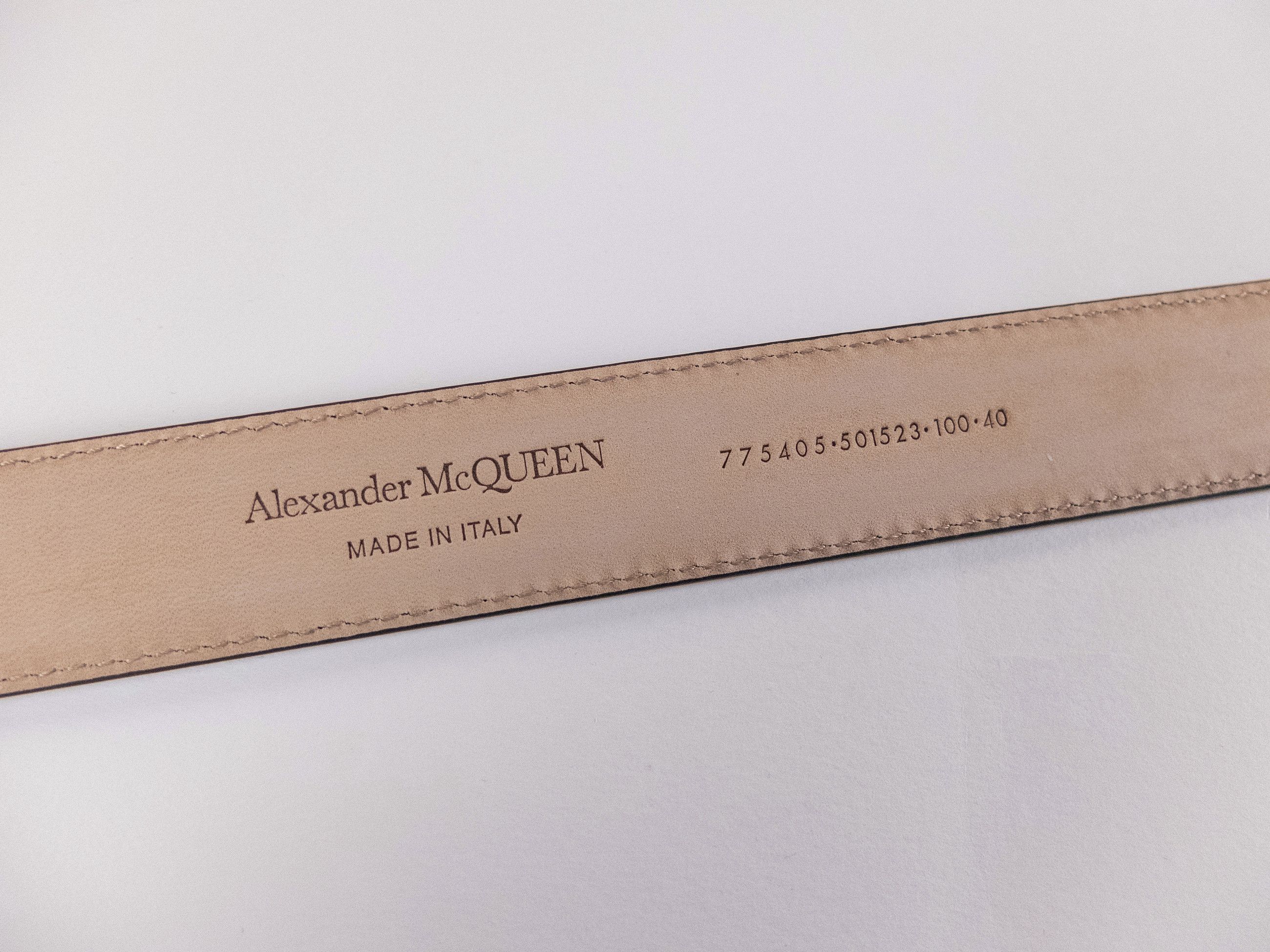 Alexander McQueen ALEXANDER MCQUEEN Seal black logo buckle leather belt 100 q Size 38 - 10 Thumbnail