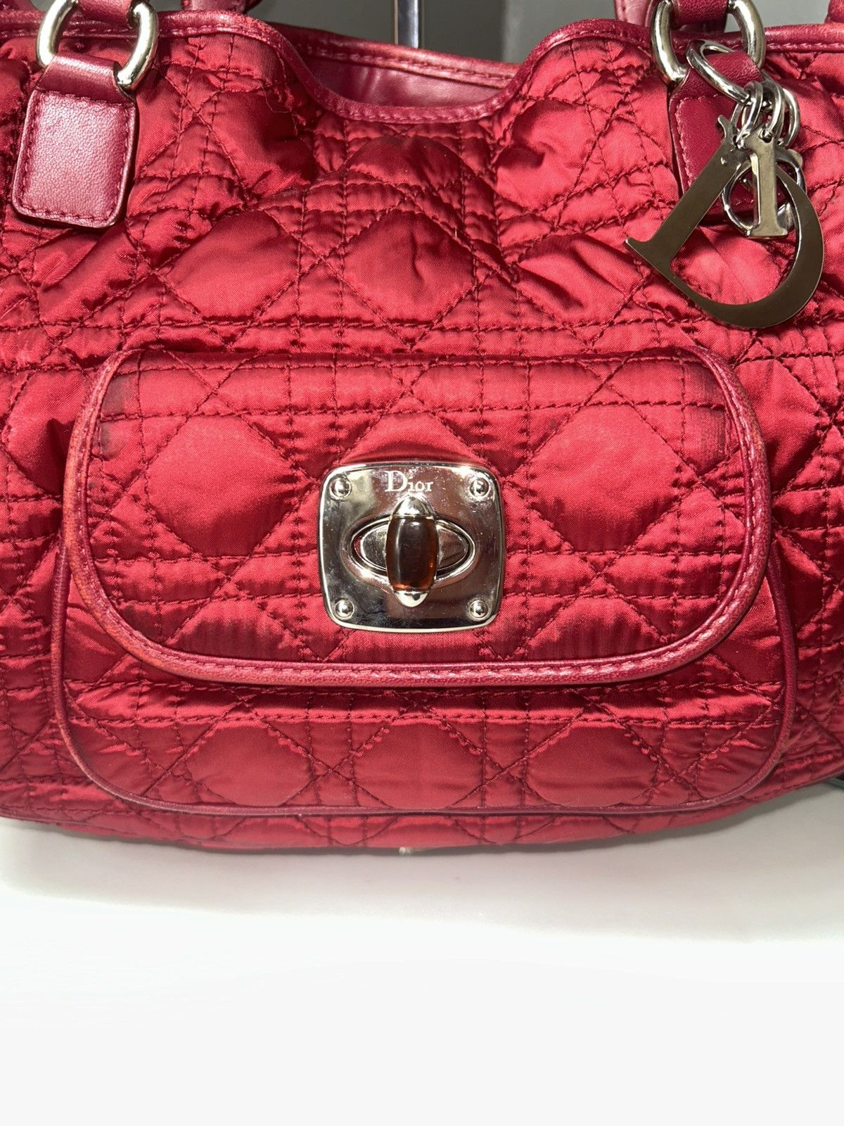 Dior Christian Dior Red Nylon Cannage Charming Lock Bag w/ COA Size ONE SIZE - 3 Thumbnail