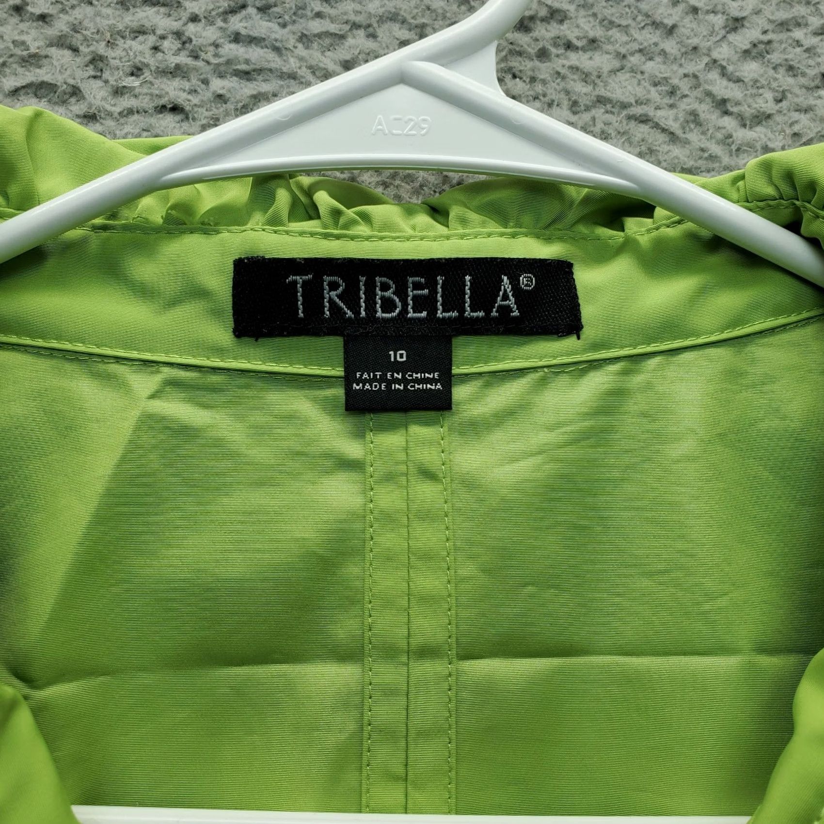 Vintage Tribella Womens 10 Green Wind-Resistant Collared Button-Front Jacket Size L / US 10 / IT 46 - 7 Thumbnail