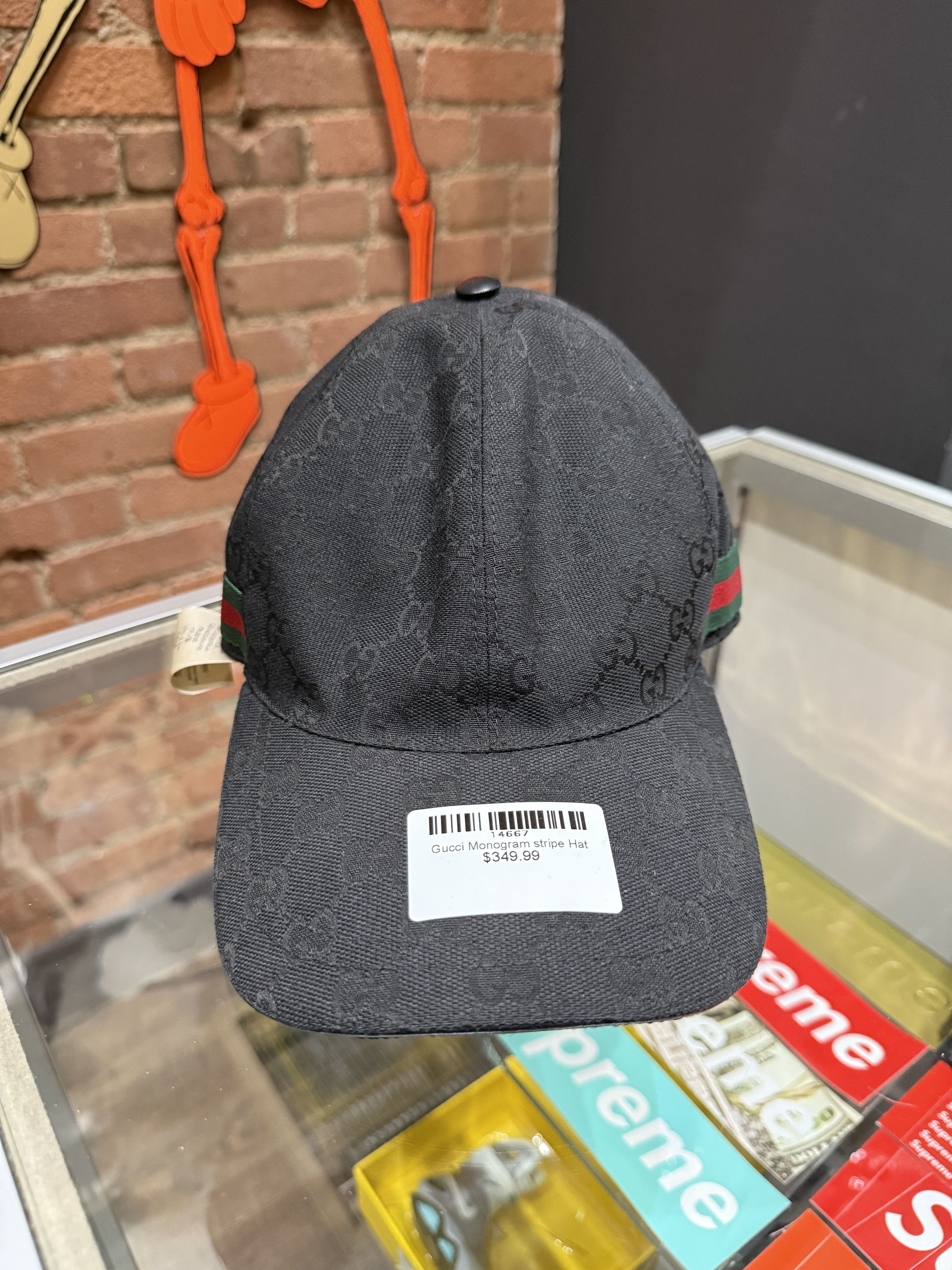 Gucci Gucci Monogram Stripe Hat Size ONE SIZE - 1 Thumbnail