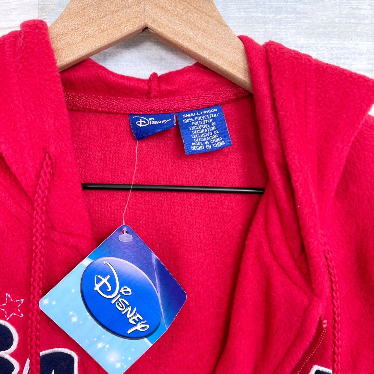 Disney Disney Mickey Fleece Hooded Zip Jacket Red Kangaroo Womens S Size S / US 4 / IT 40 - 6 Thumbnail