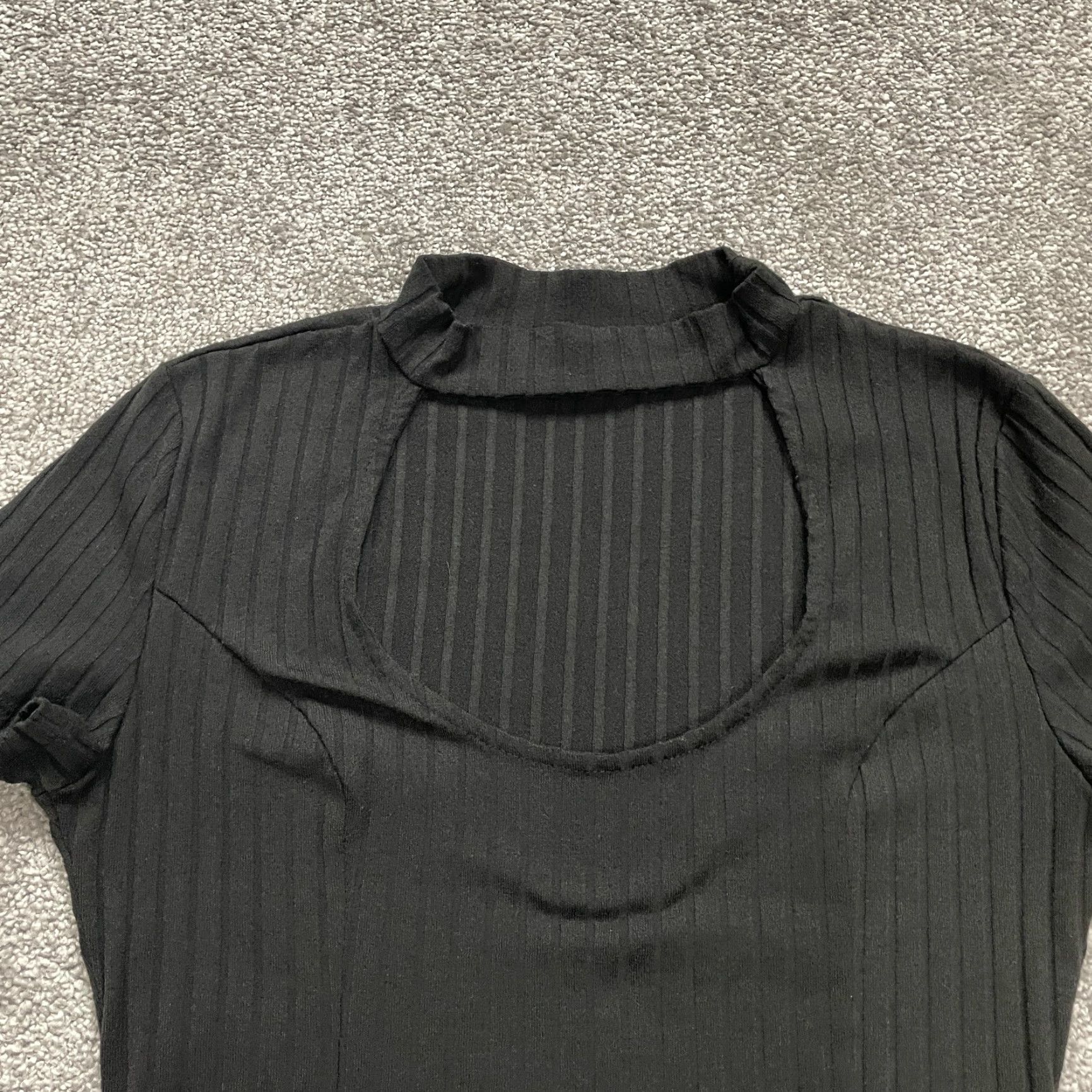 AQUA Aqua Bodycon Midi Dress Womens Small Black Knit Keyhole Neck Shirt? Size S / US 4 / IT 40 - 3 Thumbnail