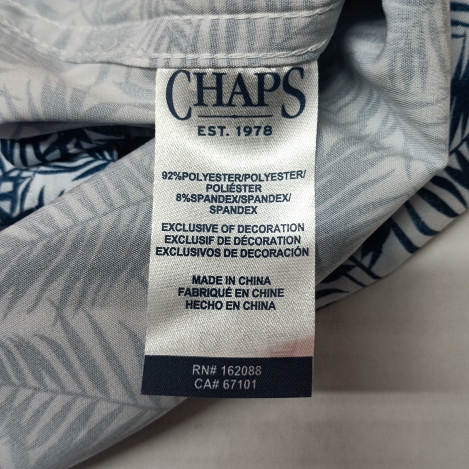 Chaps Chaps Everyday Performance Woven Shirt Men's S Blue Floral Size US S / EU 44-46 / 1 - 7 Thumbnail