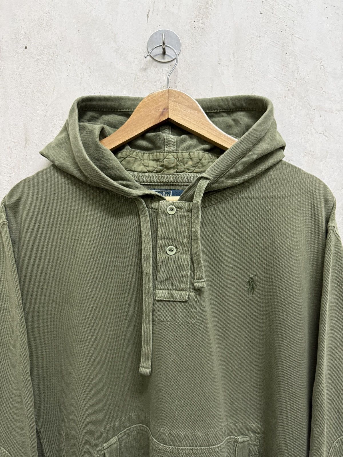 Polo Ralph Lauren Vintage Polo Ralph Lauren Rugby Half Button Hoodie Size US XL / EU 56 / 4 - 2 Thumbnail