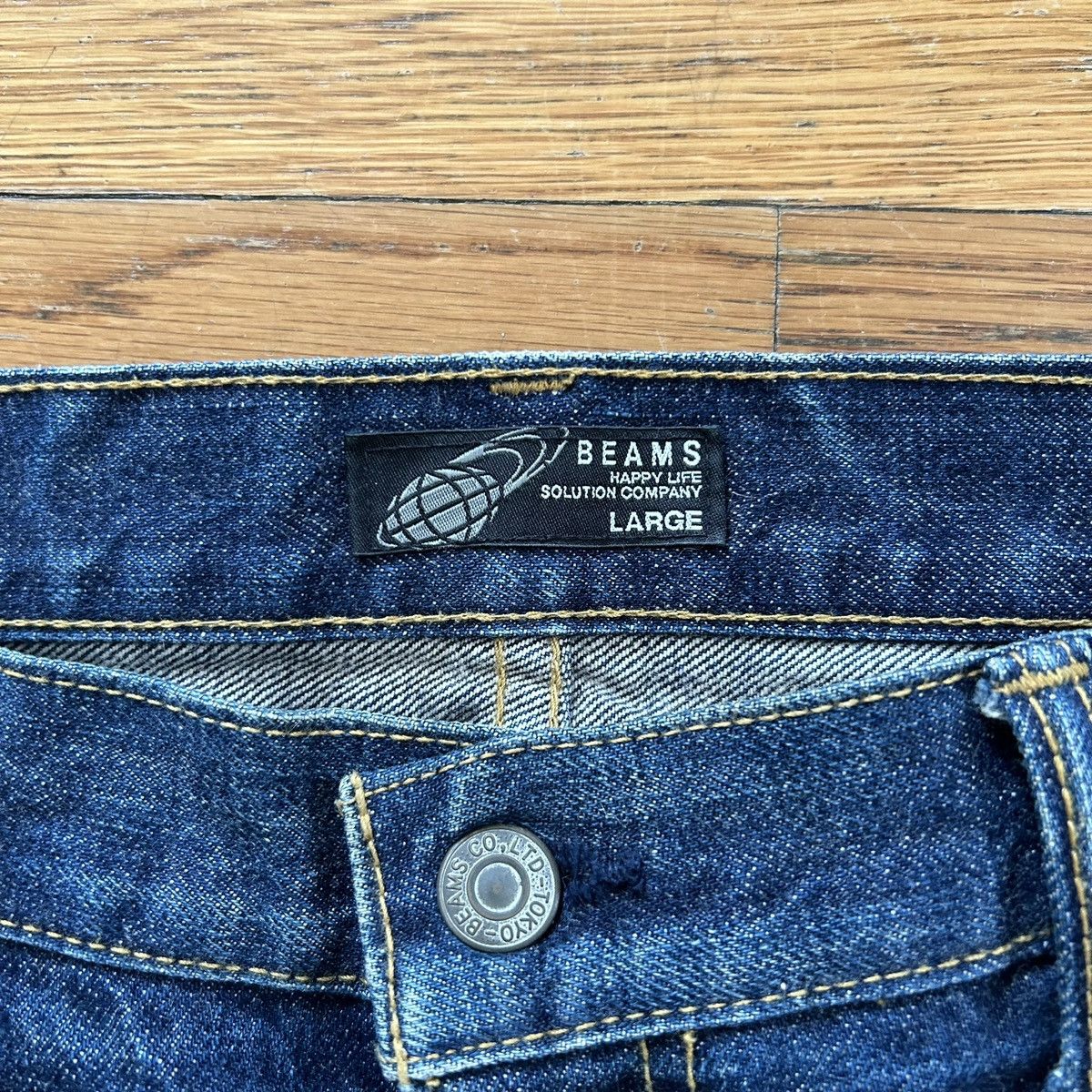 Beams Japan Distressed and Faded Straight Leg Raw Denim Jeans Size US 34 / EU 50 - 6 Thumbnail
