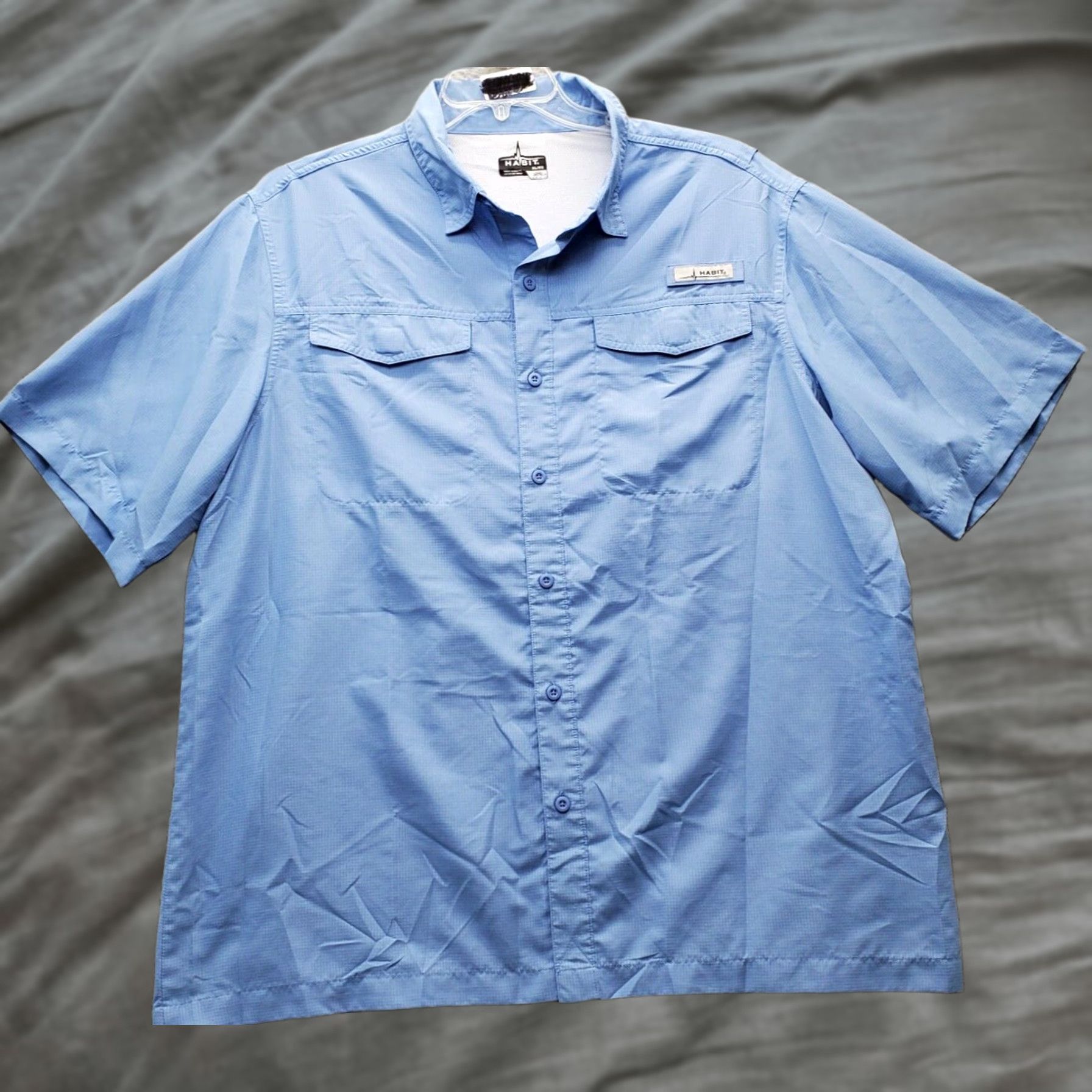 Habitat Habit Fishing Camping Shirt Men XL Blue Moisture Wicking Button-Up 40+ Solar Factor Size US XL / EU 56 / 4 - 1 Thumbnail
