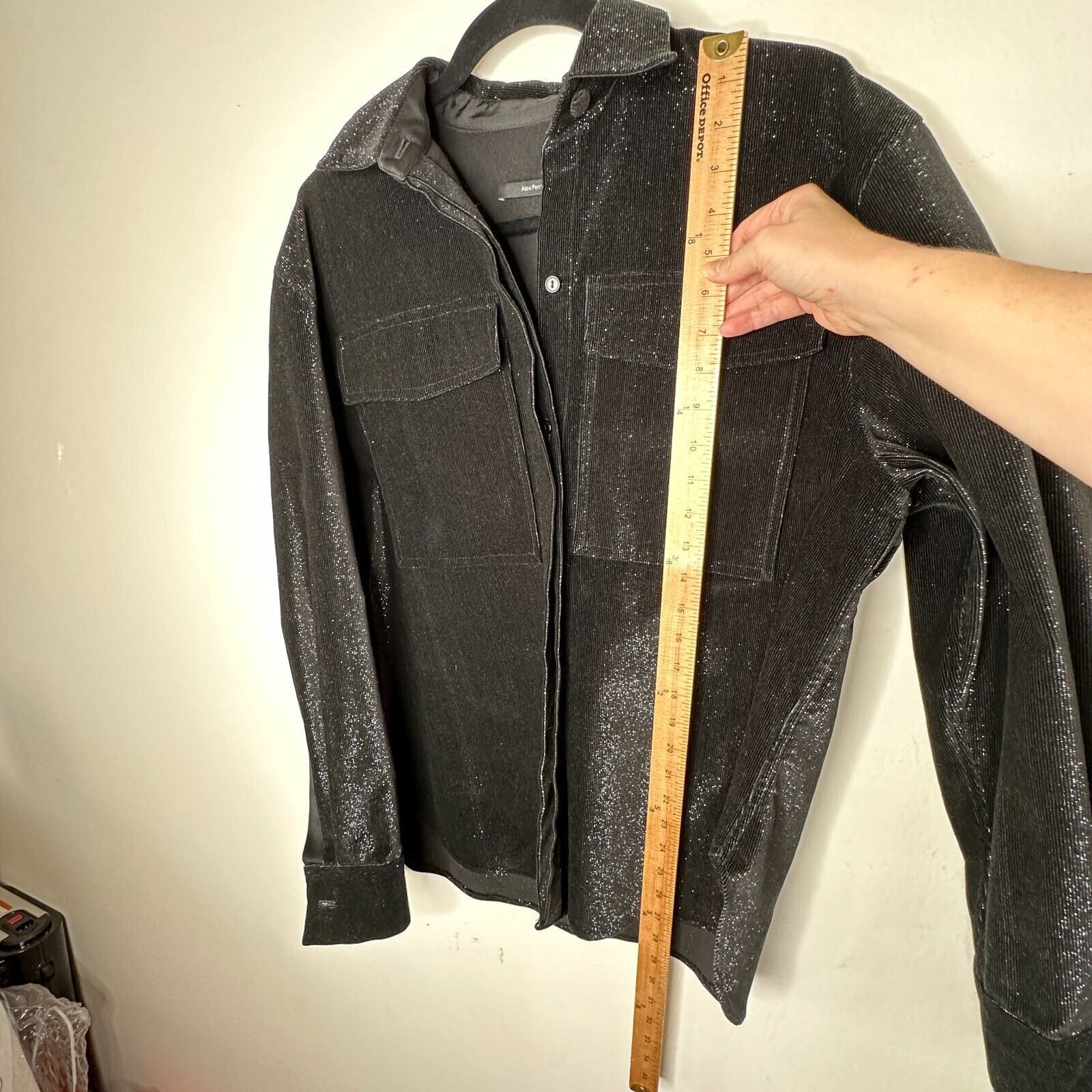 Alex Perry Alex Perry SET Black Shimmer Long Sleeve Shirt Mini Skirt 6 Size S / US 4 / IT 40 - 9 Thumbnail