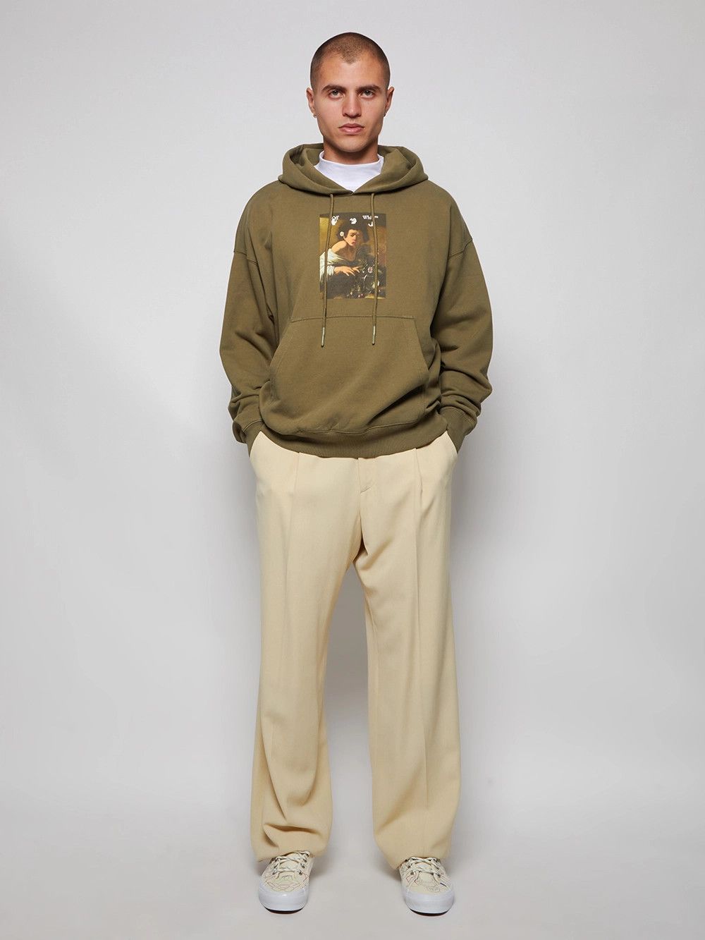 Off-White Green Caravaggio Boy Oversized Skate Hoodie Size US S / EU 44-46 / 1 - 3 Thumbnail