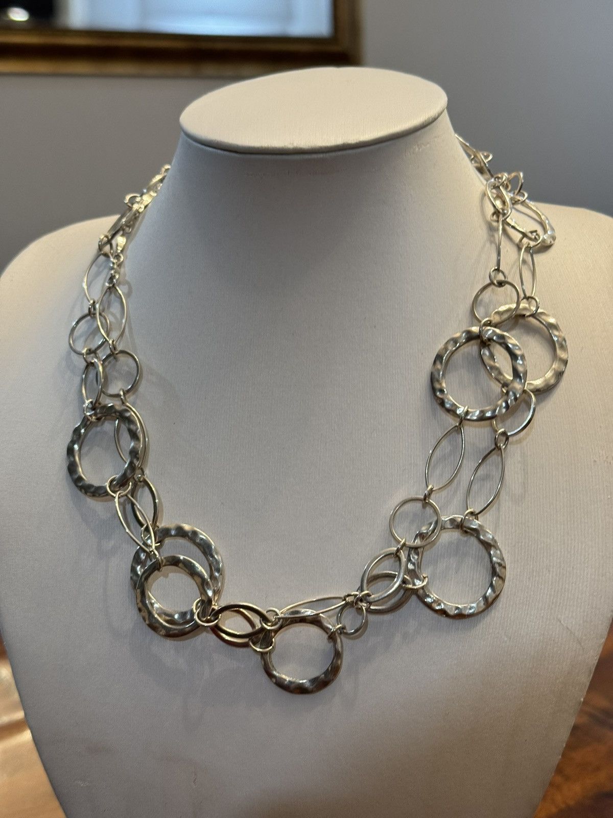 Jewelry Vintage Handmade Hammered Hoop Long Necklace Size ONE SIZE - 3 Thumbnail