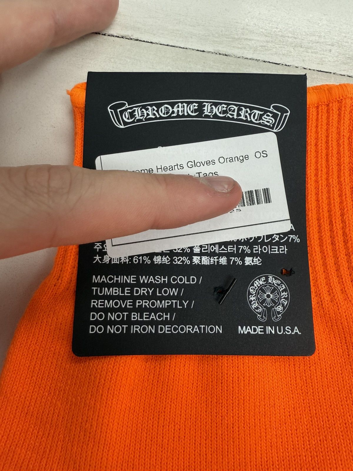Chrome Hearts Chrome Hearts Orange Gloves Large Size ONE SIZE - 5 Thumbnail
