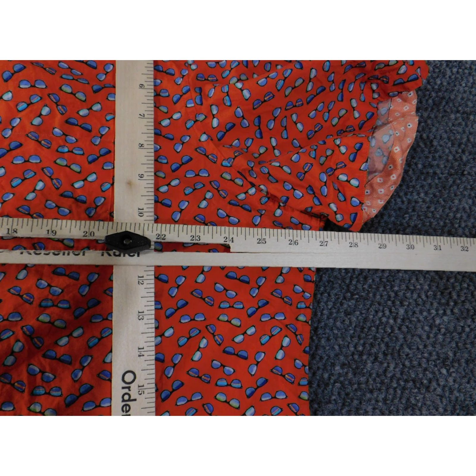 Johnston & Murphy Johnston & Murphy Shirt Mens 2XL Orange Geometric Print Casual Button-Front Short Sleeve Collared Valley of American Theme Mens Size US XXL / EU 58 / 5 - 6 Thumbnail