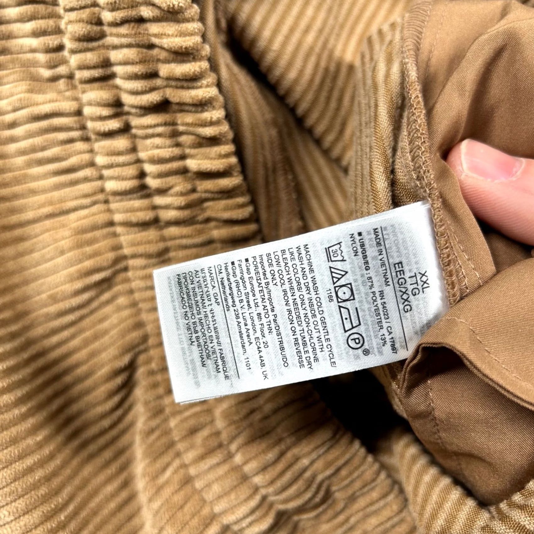 Gap Gap Womens Pants 2XL Corduroy Wide-Leg Elastic Waist Lounge Baggy Drape Brown Nylon Polyester Size 40" / US 18 - 4 Thumbnail