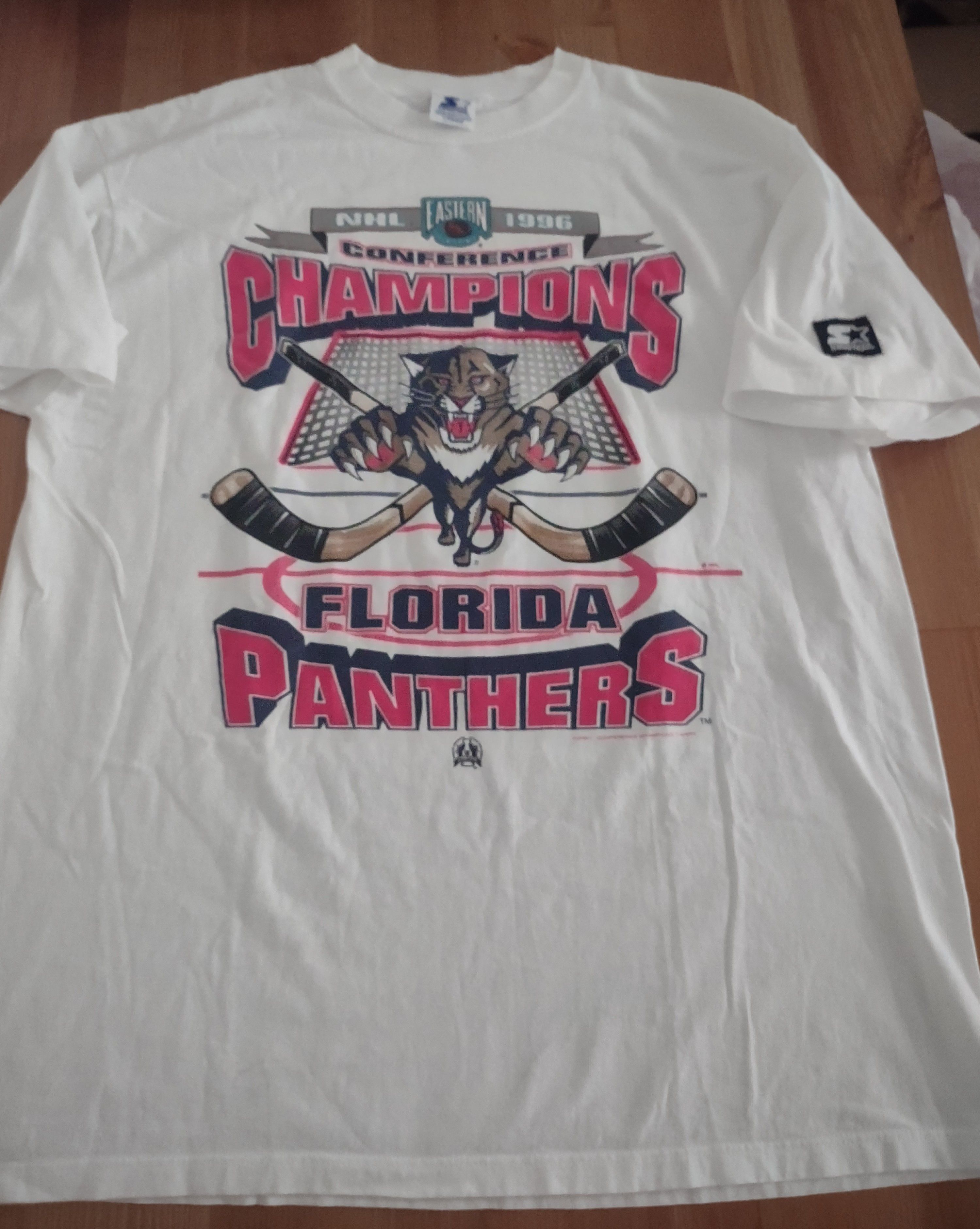 NHL × Starter × Vintage Vintage 90s Florida Panthers 96 ECF Single Stitched Tee Size US L / EU 52-54 / 3 - 1 Thumbnail