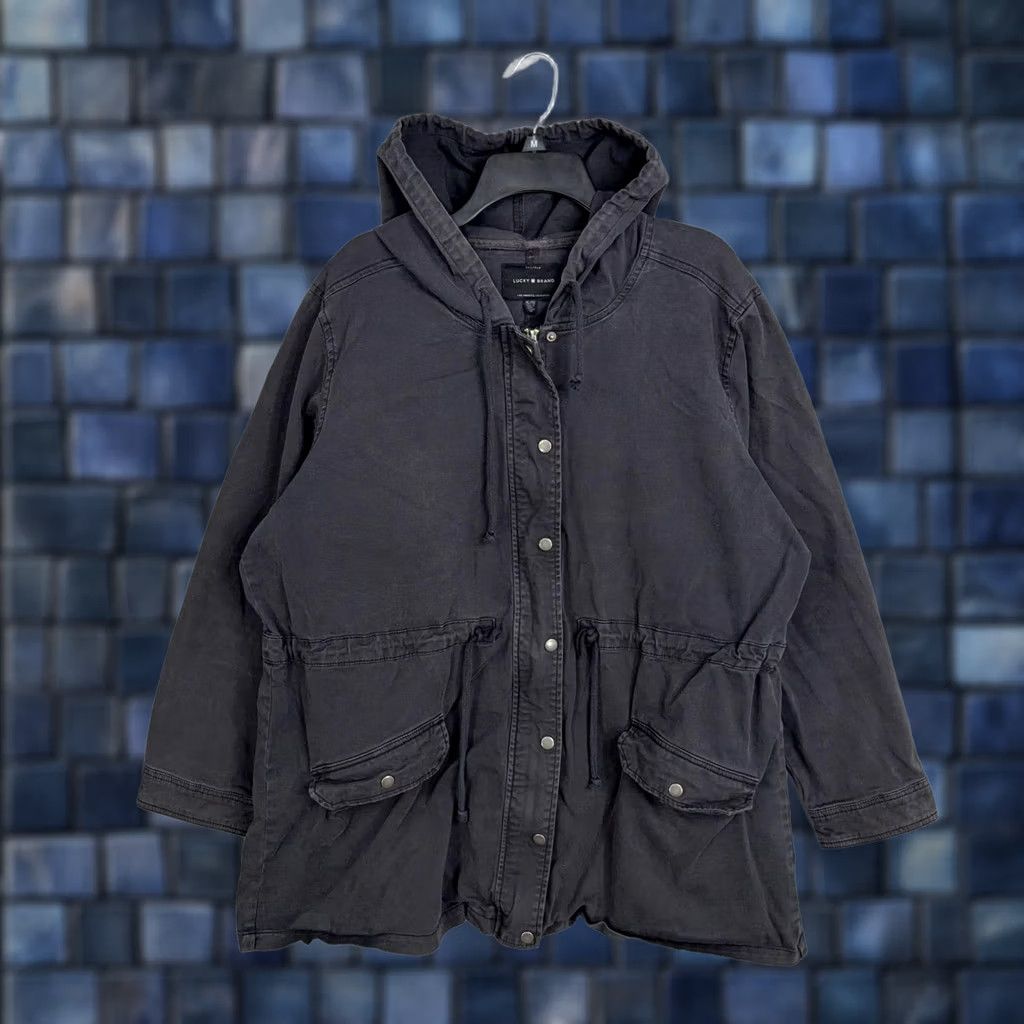 Lucky Brand Lucky Brand Jacket Womens XL Gray Hooded Anorak Field Coat Drawstring Pockets Size XL / US 12-14 / IT 48-50 - 1 Thumbnail