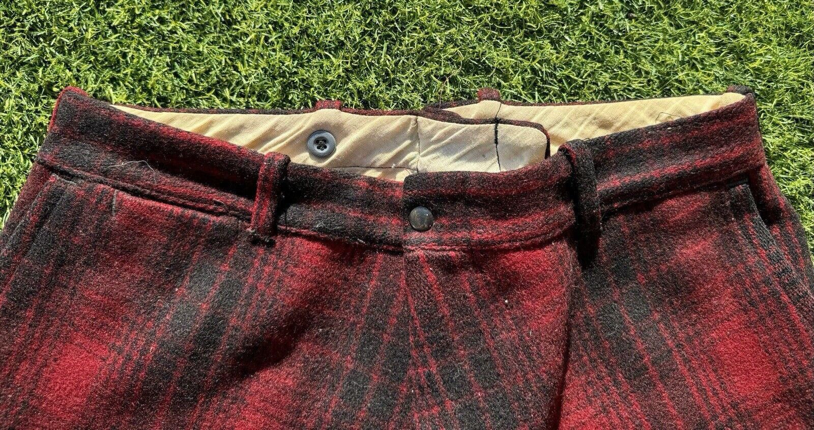 Designer True Vintage Carters 40s Buffalo Plaid Wool Hunting Pants 34 Size US 34 / EU 50 - 6 Thumbnail