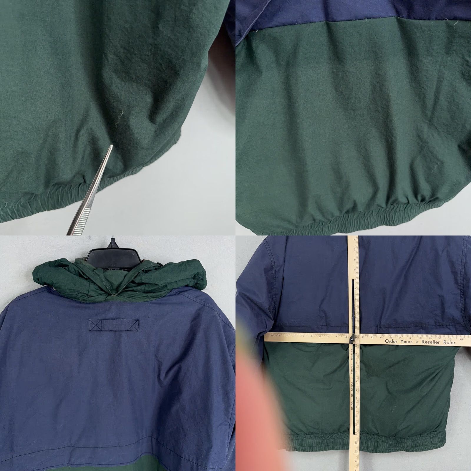 Vintage Outdoor Exchange Jacket Mens M Hooded Down Puffer Blue Green Stand-Up Collar Zip Full Zip Casual Winter 90s Style Size US M / EU 48-50 / 2 - 8 Thumbnail