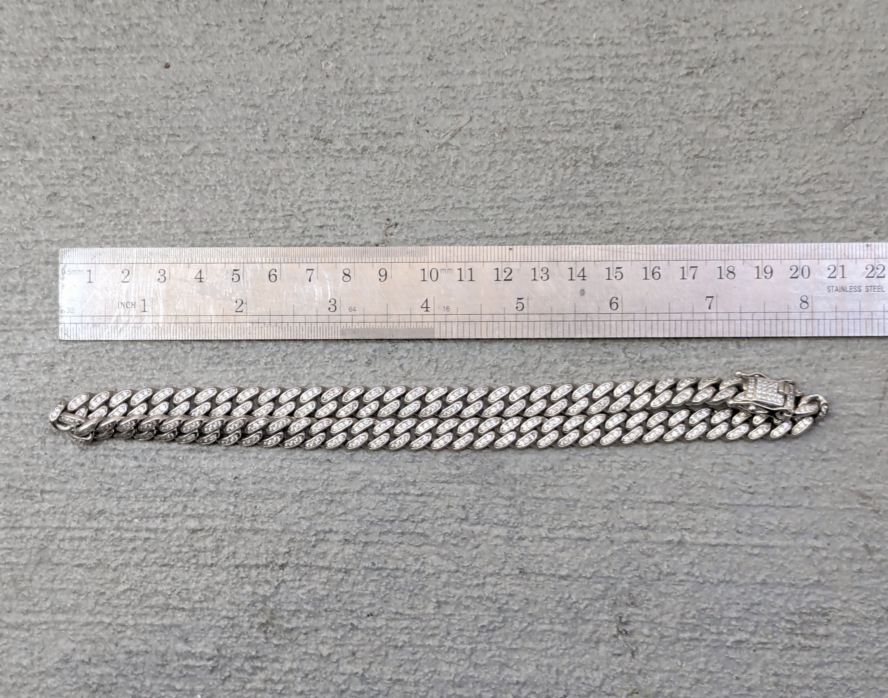 Jewelry Sterling Silver Cuban Choker Necklace CZ Miami 16" Bling Size ONE SIZE - 15 Thumbnail