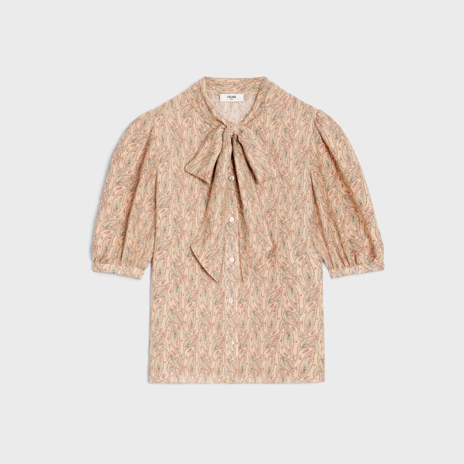 Celine o1w1db10125 2B379546V Lavalliere Blouse in Multicolor Size XXS / US 00 / IT 34 - 1 Thumbnail