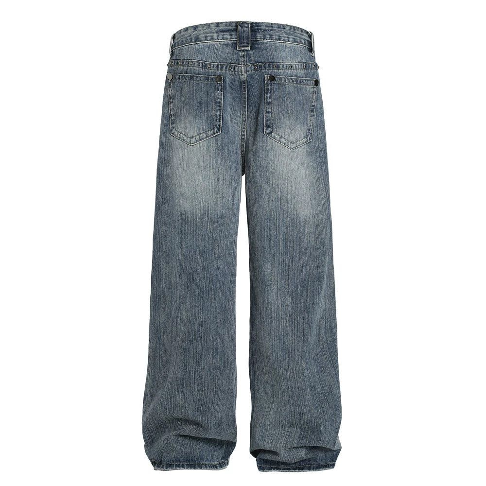 Vintage Men's American high street washed beaded straight jeans Size US 32 / EU 48 - 2 Thumbnail