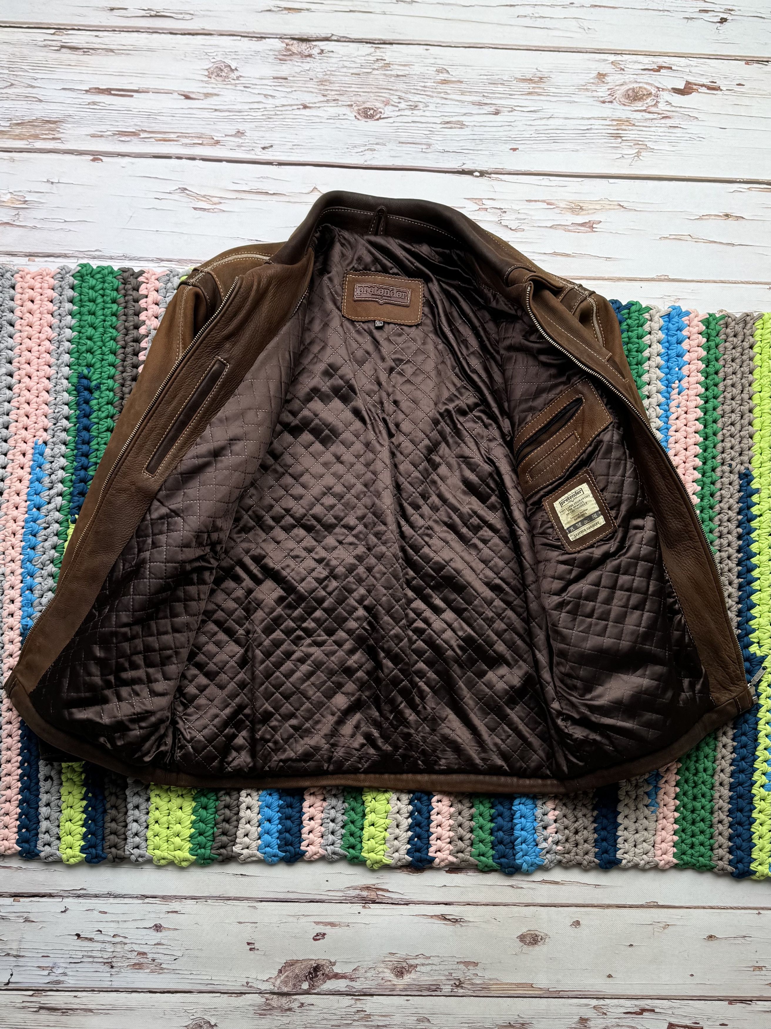 Japanese Brand Vintage Heavy Leather Bomber Jacket (ET1)(D15) Size US XL / EU 56 / 4 - 5 Thumbnail