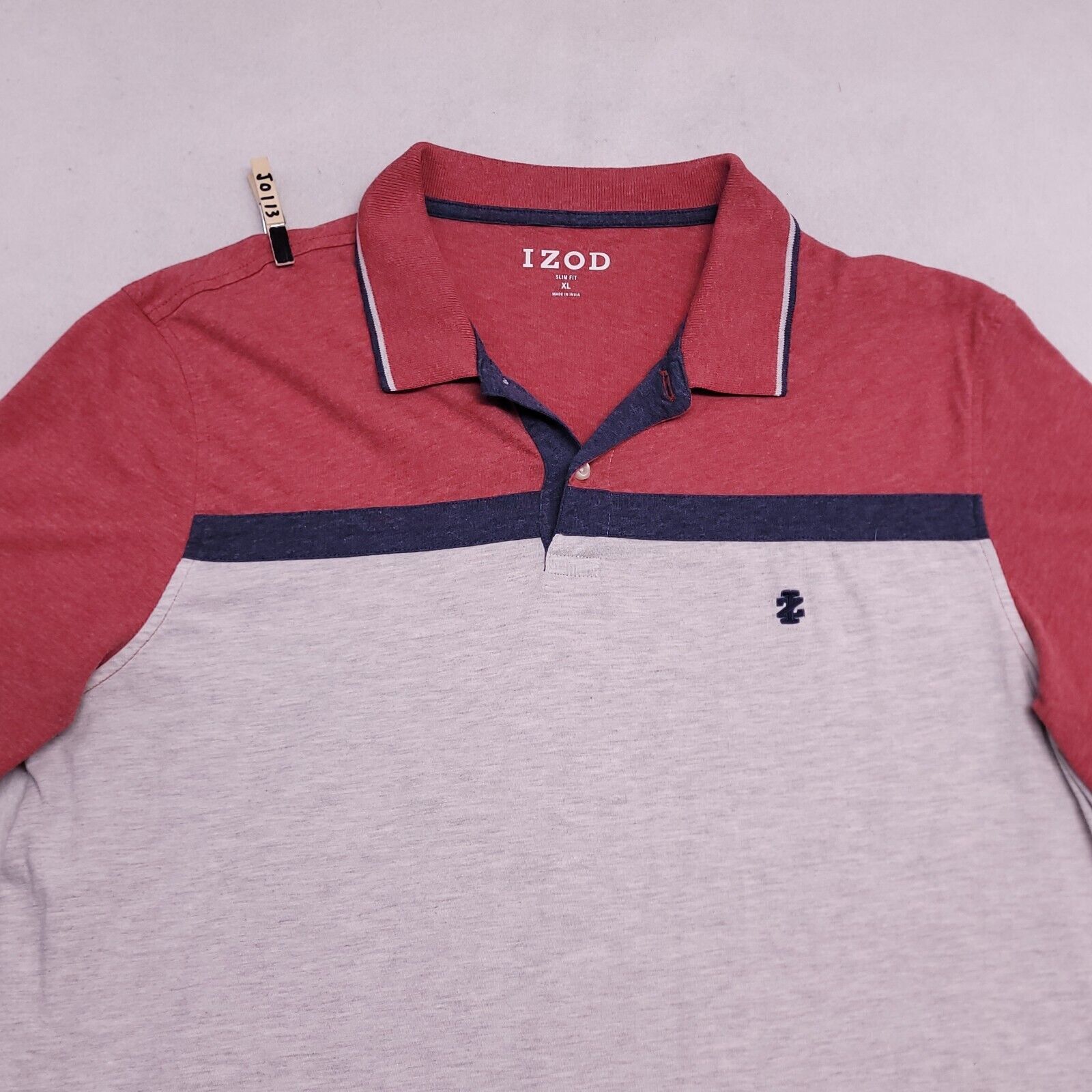 Izod IZOD Pullover Short Sleeve Polo Shirt Mens Size XL Red Gray Size US XL / EU 56 / 4 - 1 Thumbnail