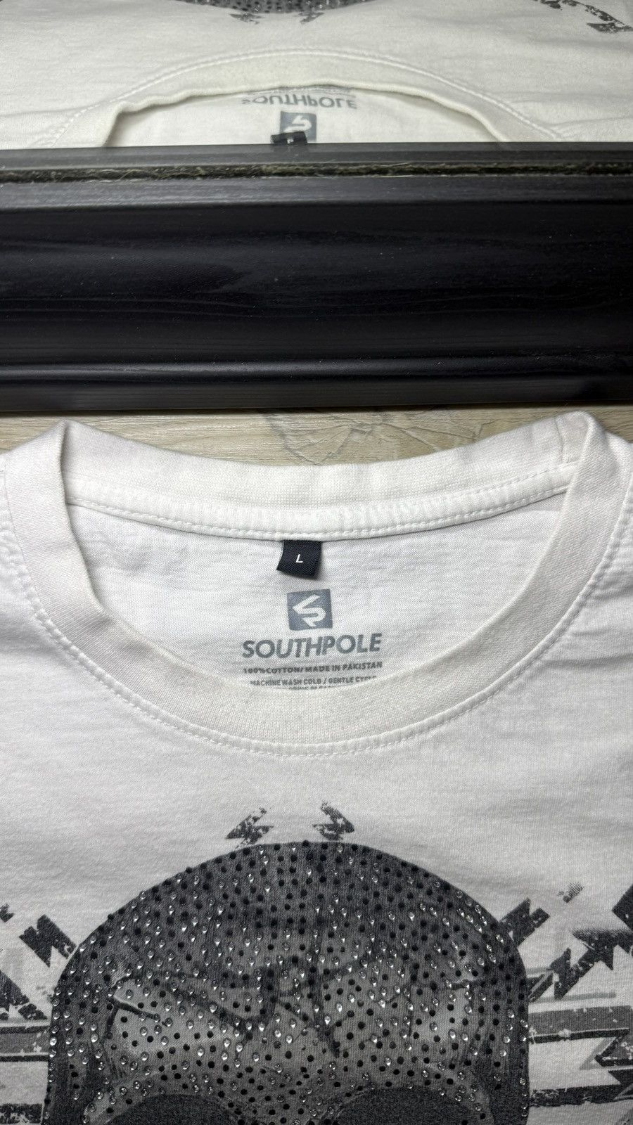 Southpole Y2K 2000s Southpole Rhinestone Skull Lightning AOP Shirt Size US L / EU 52-54 / 3 - 5 Thumbnail