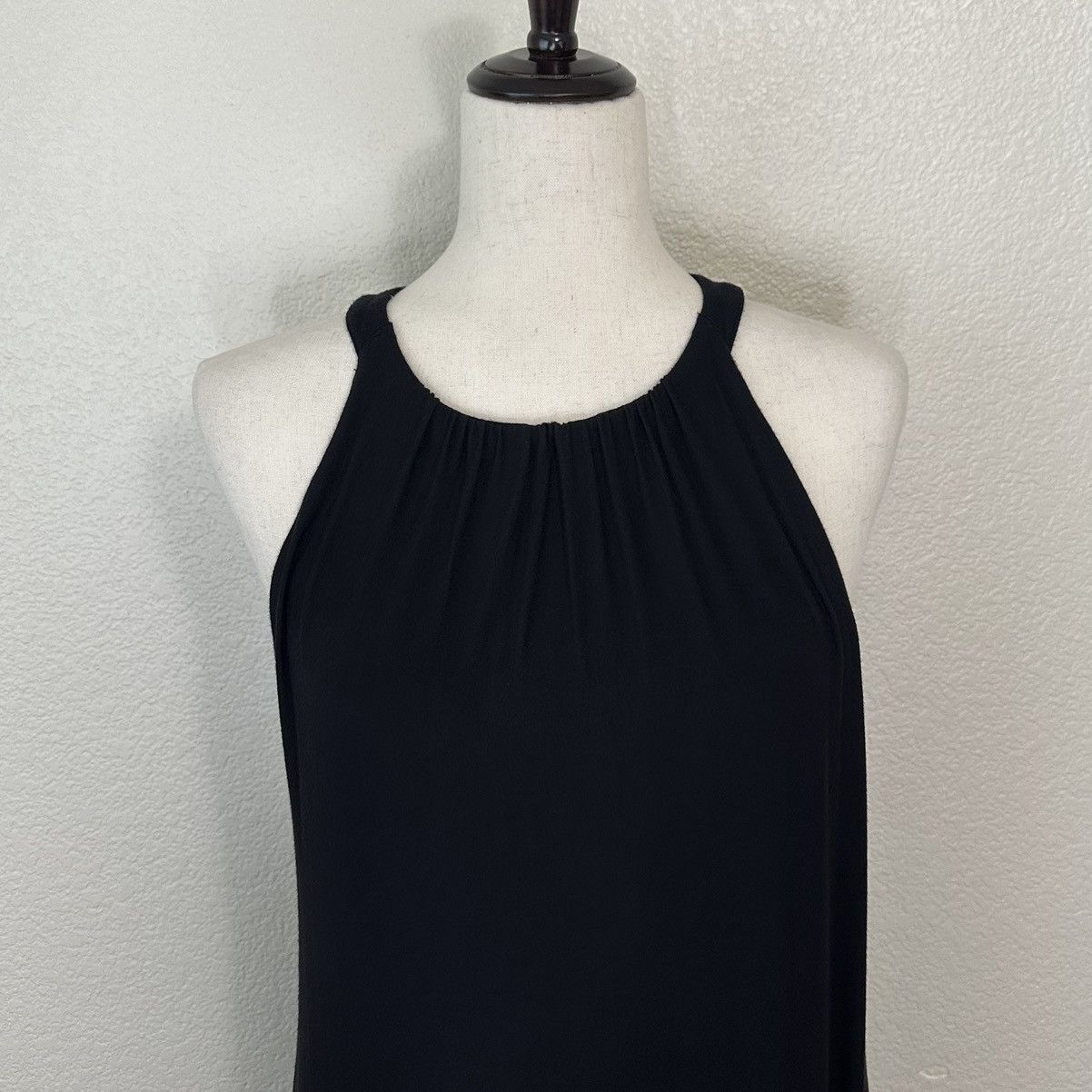 Soma Halter Black Gray Striped Maxi Dress