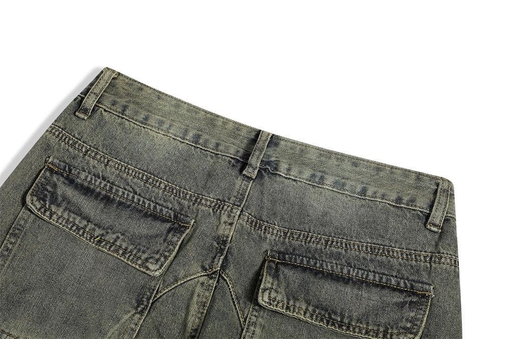 Japanese Brand × Jean Washed men's oversize stitching loose straight cargo jeans Size US 32 / EU 48 - 4 Thumbnail