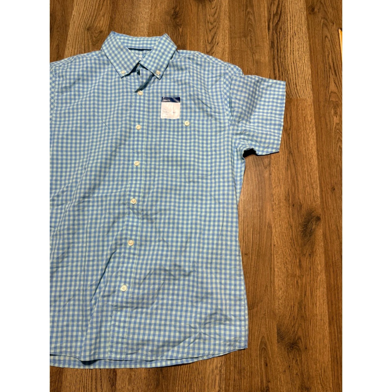 Croft & Barrow Croft & Barrow Shirt Mens Small Blue Green Check Button Up Slim Fit Size US S / EU 44-46 / 1 - 4 Thumbnail